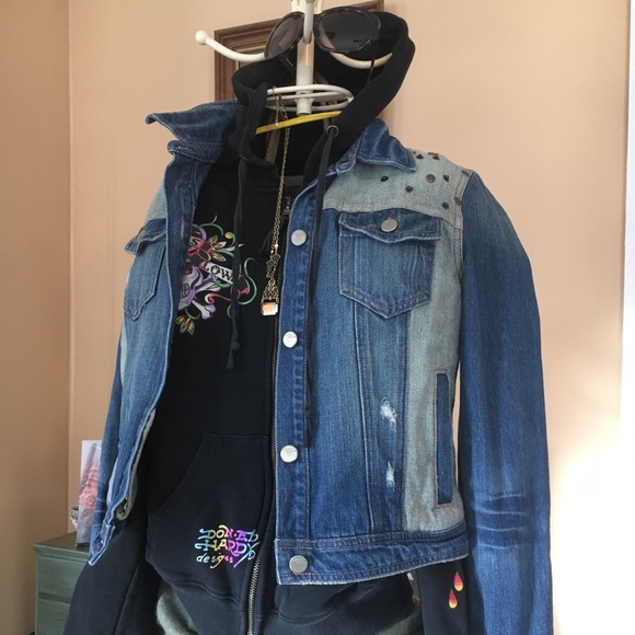Dkny Jackets & Blazers - DKNY | Jean Embellished & Distressed Jacket
